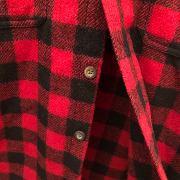 Woolrich men long sleeve wool shirt jacket in red plaid, M - Picture 12 of 12